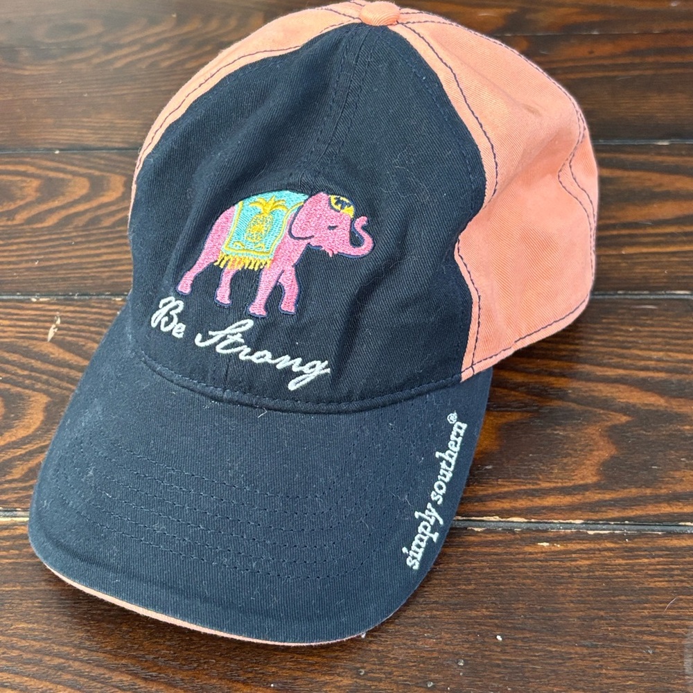 Simply Southern Navy and Coral Elephant Cap